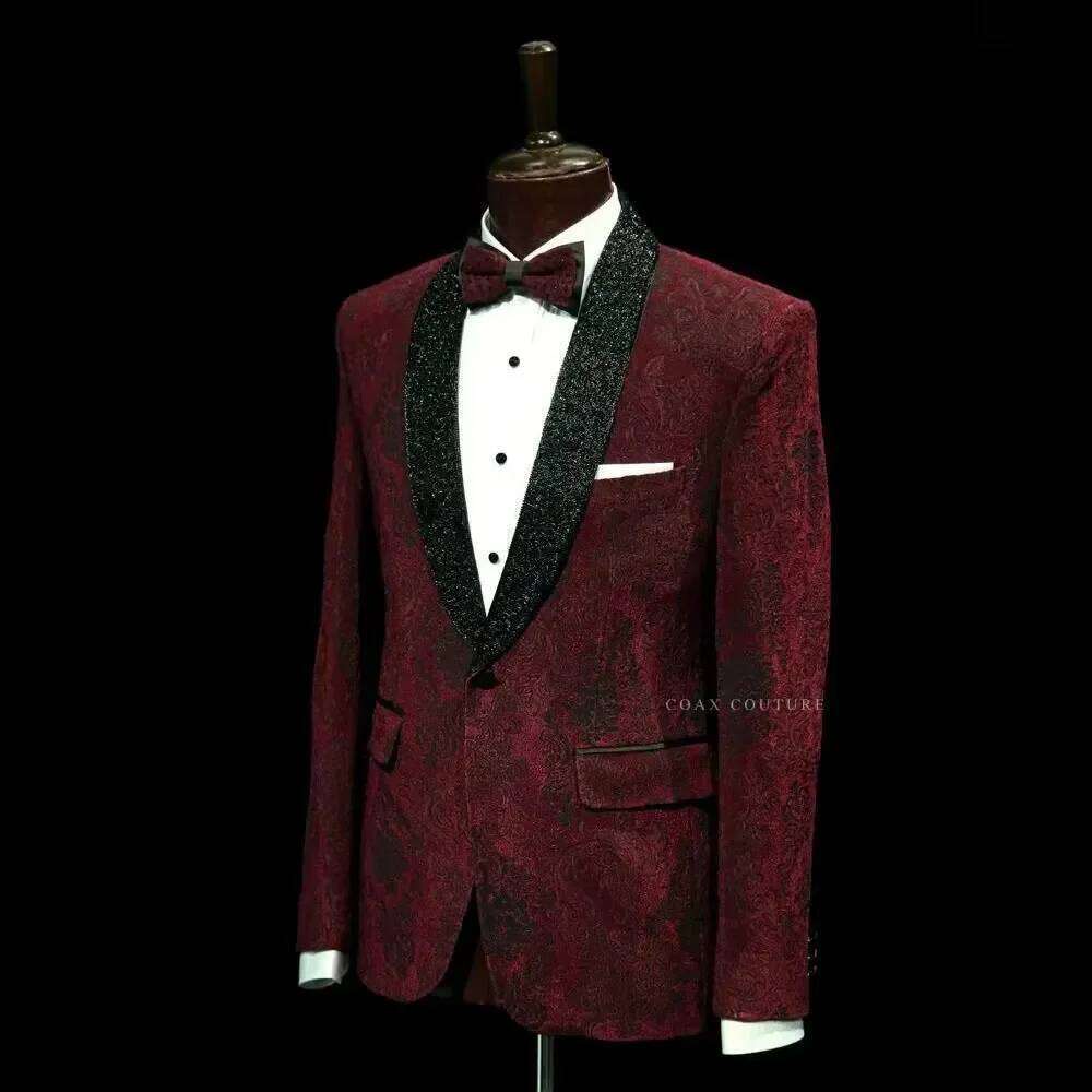 Men Formal Wear Red - Setelan Pria Formal Merah Tua Tenun