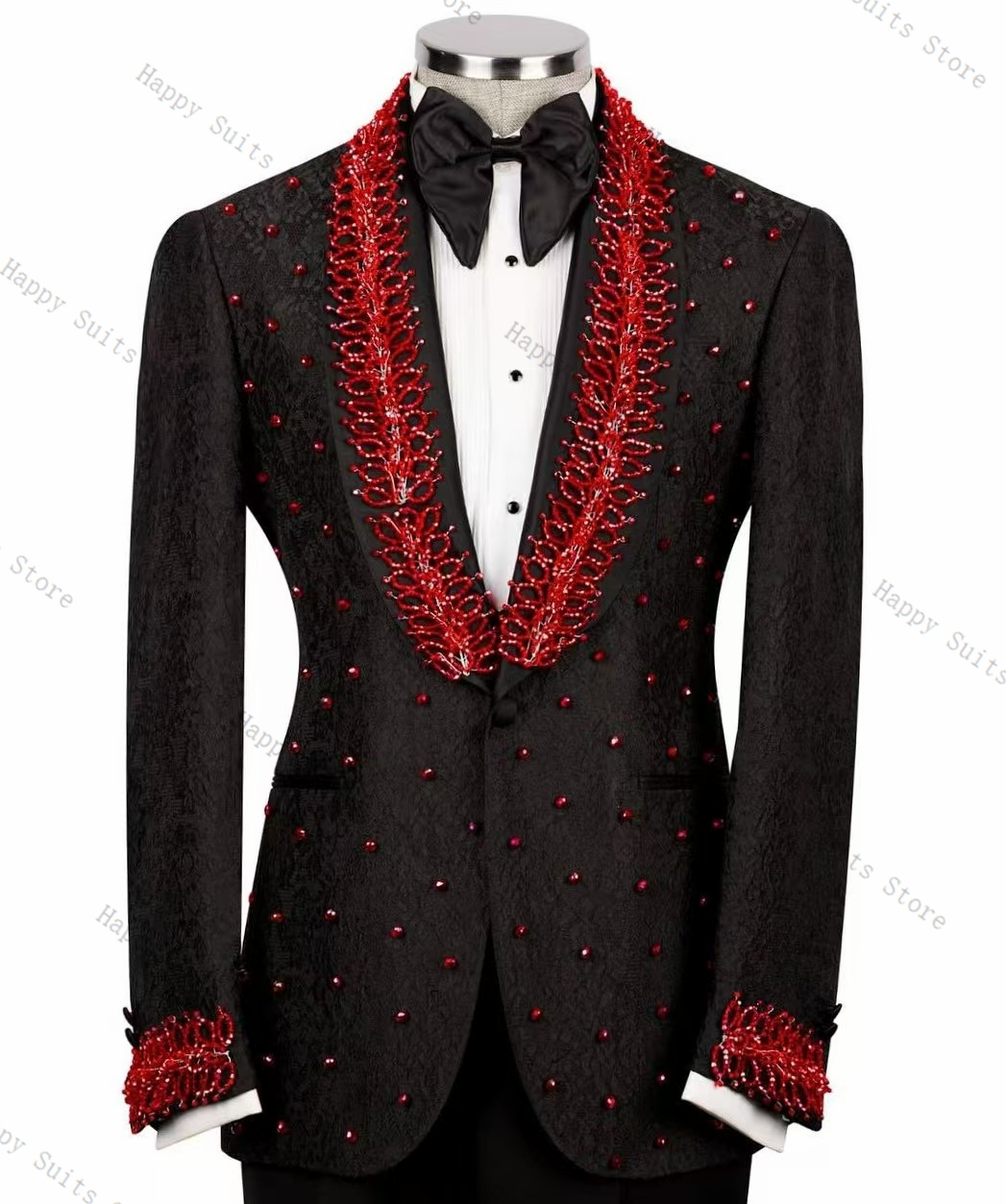 Men Formal Wear Red - Setelan Jas Pria Kristal Merah 2