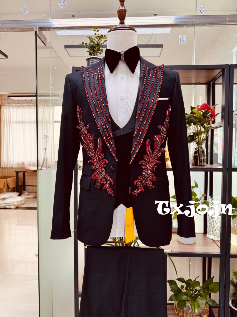 Setelan Jas Kristal Merah Pria - Men Formal Wear Red ulasan dan harga