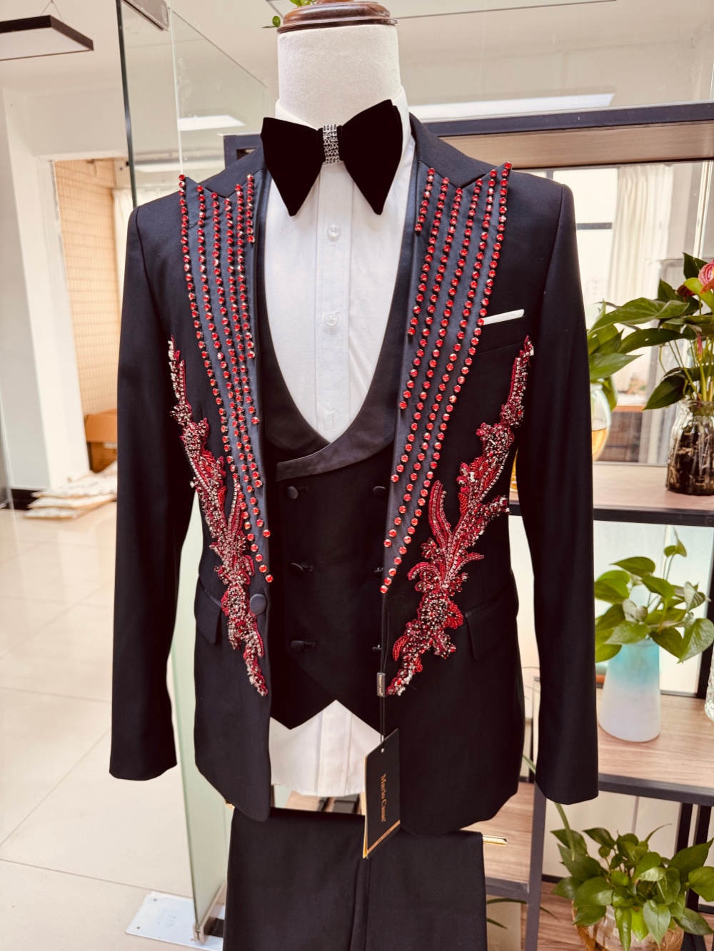 Setelan Jas Kristal Merah Pria - Men Formal Wear Red ulasan dan harga