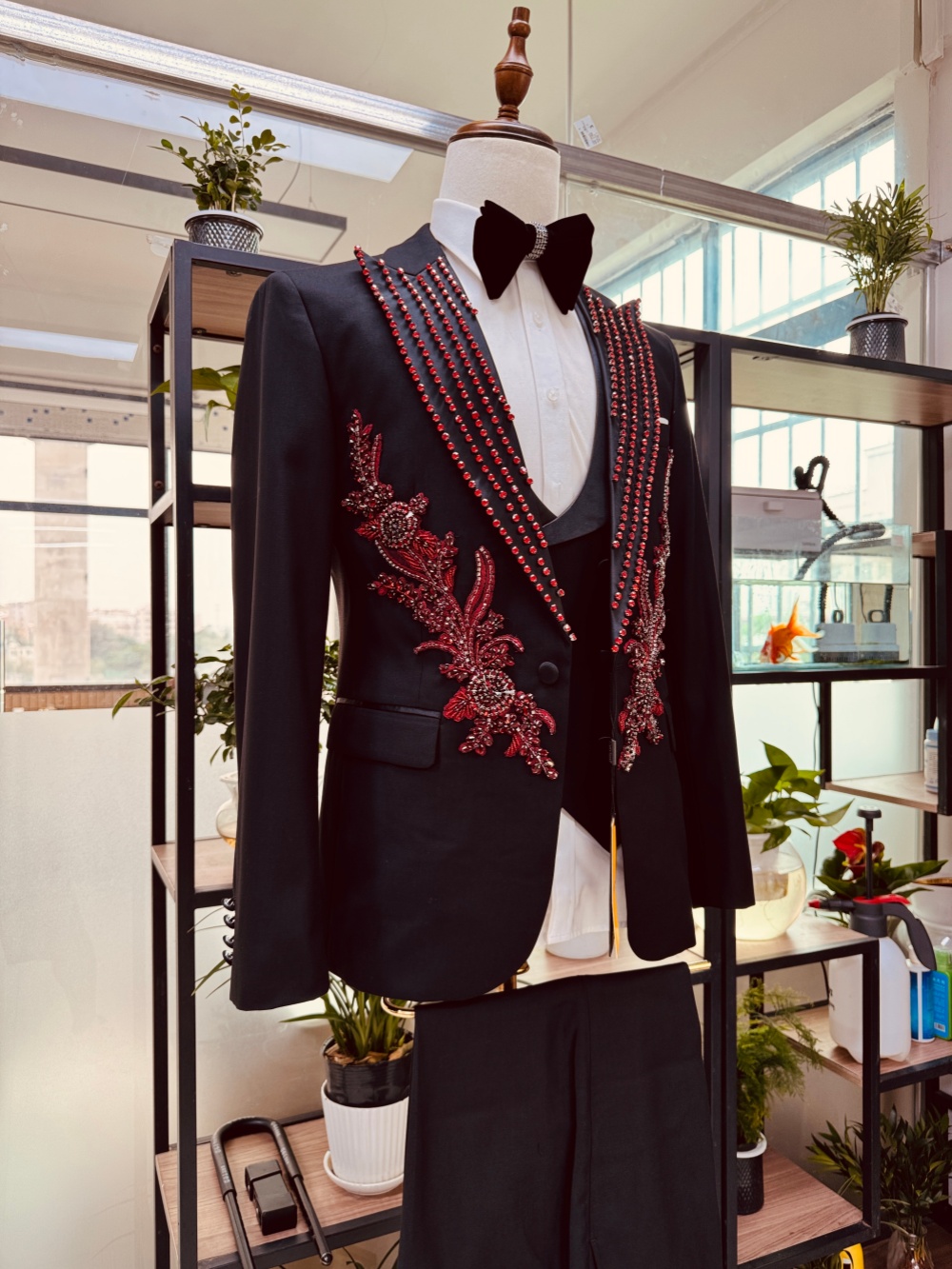 Setelan Jas Kristal Merah Pria - Men Formal Wear Red ulasan dan harga