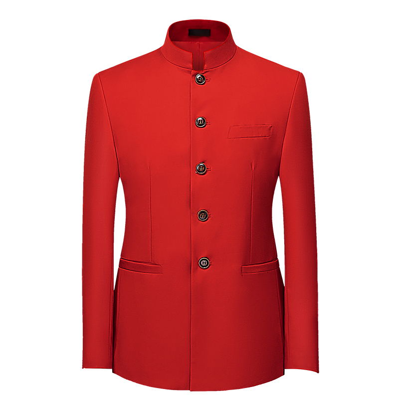 Jas Pria Gaya Cina Lengan Panj - Men Formal Wear Red ulasan dan harga