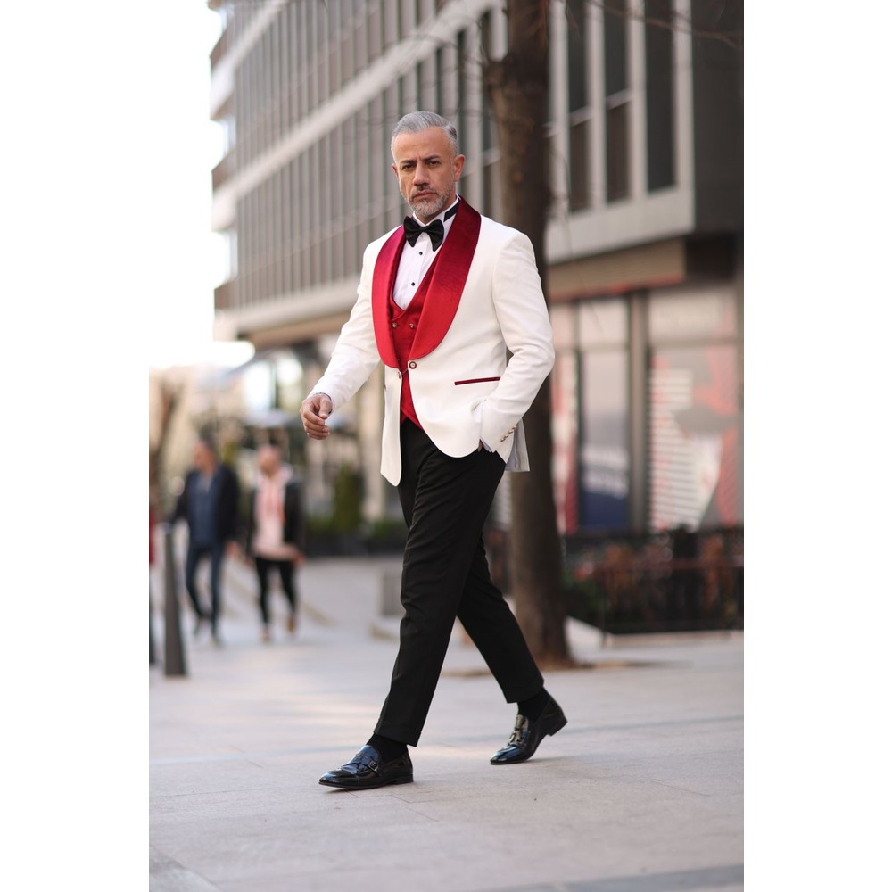 Tuksedo Pernikahan Pria Merah  - Men Formal Wear Red ulasan dan harga