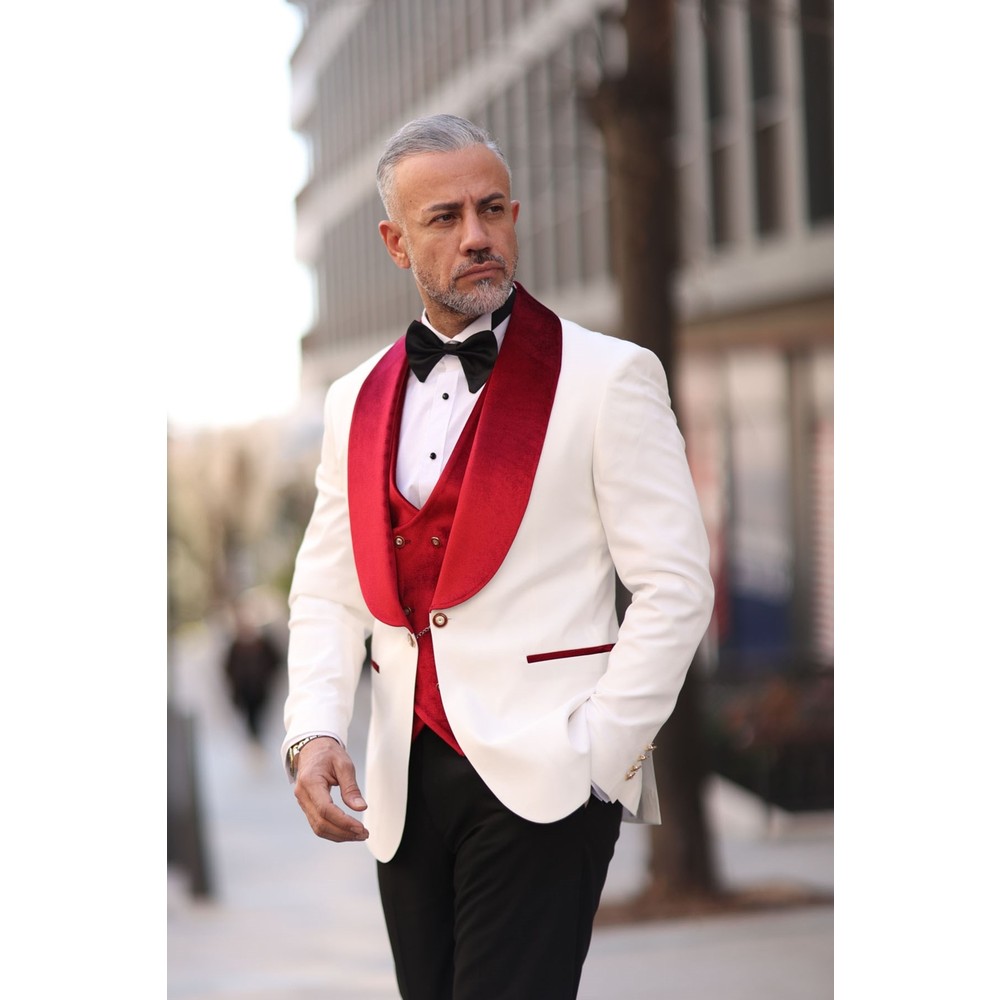 Tuksedo Pernikahan Pria Merah  - Men Formal Wear Red ulasan dan harga