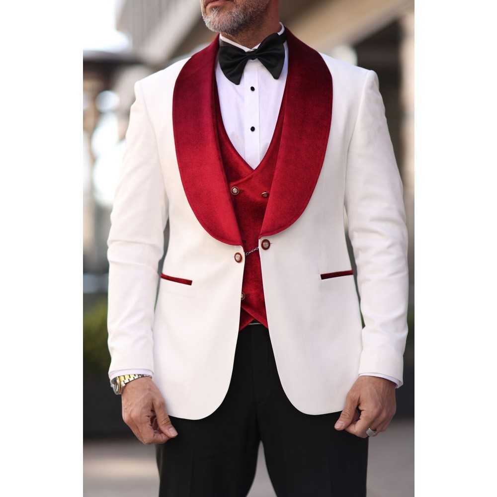 Tuksedo Pernikahan Pria Merah  - Men Formal Wear Red ulasan dan harga